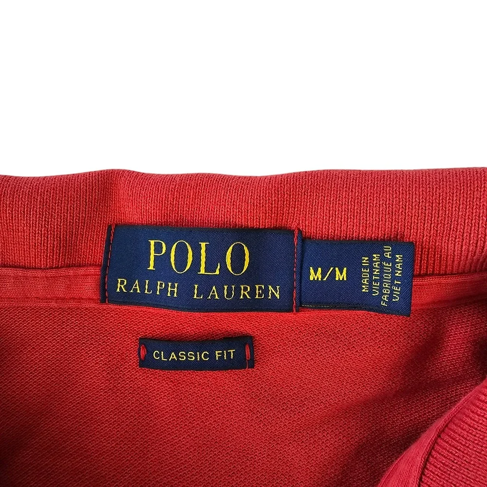 Polo Ralph Lauren Men's Classic Fit Red Short Sleeve Pique Polo Shirt Medium